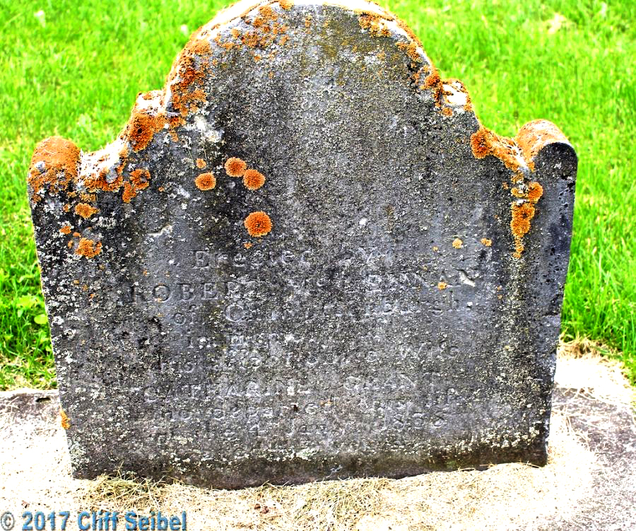 Photo of headstones/Sarah McLennan nee Grant d1838 hdstn Lancaster St Andrews chyd ON